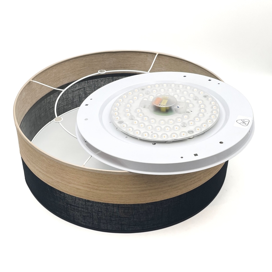 Iluminação de teto LED SIRJA WOOD LED/36W/230V diâmetro 45 cm preto/carvalho