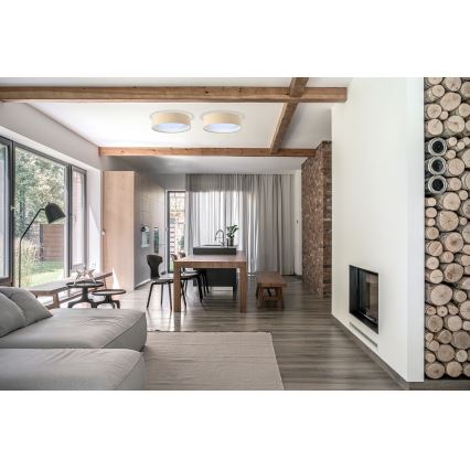 Iluminação de teto LED com regulação SMART GALAXY LED/36W/230V d. 55 cm 2700-6500K Wi-Fi Tuya bege/branco + controlo remoto