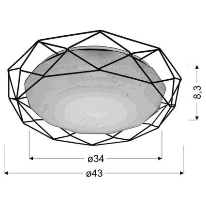 Iluminação de teto LED SVEN LED/24W/230V diâmetro 43 cm cromado brilhante