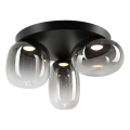 Iluminação de teto LED VASO LED/12W/230V diâmetro 42 cm preto/fumado