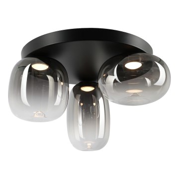 Iluminação de teto LED VASO LED/12W/230V diâmetro 42 cm preto/fumado