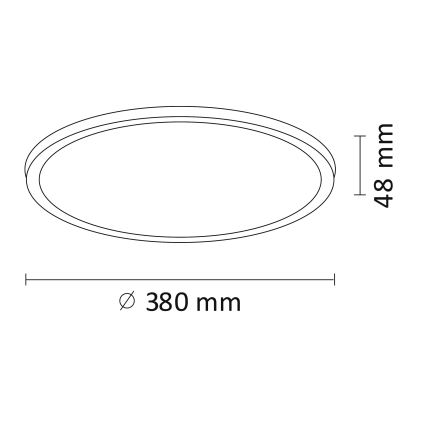Iluminação de teto LED WOODY LED/24W/230V d. 38 cm