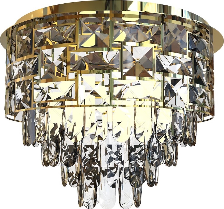 Iluminação de teto LUXURIA 9xE14/40W/230V diâmetro 48 cm dourado