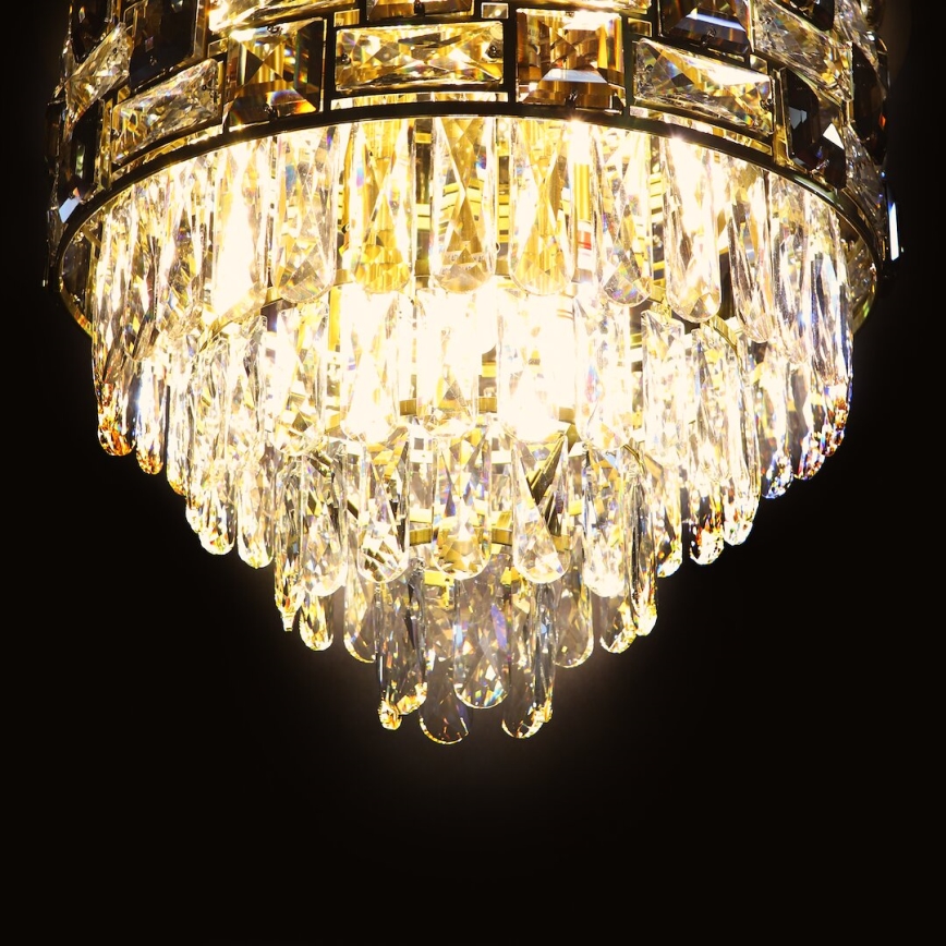 Iluminação de teto LUXURIA 9xE14/40W/230V diâmetro 48 cm dourado