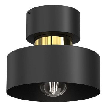 Iluminação de teto MARTI 1xE27/15W/230V preto/dourado