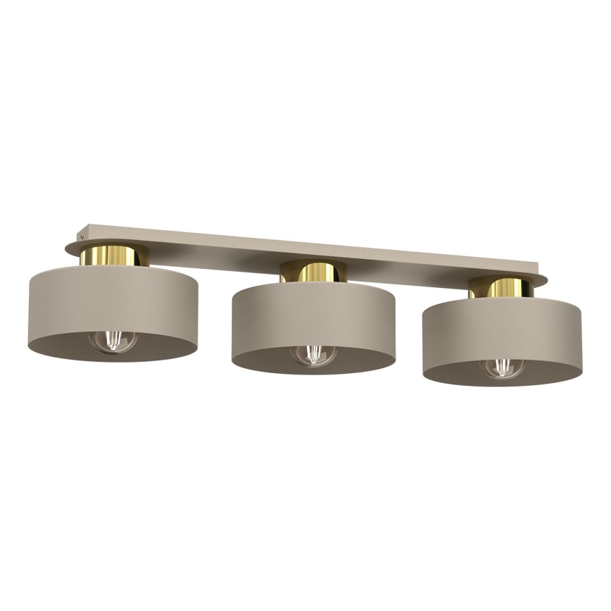 Iluminação de teto MARTI 3xE27/15W/230V bege/dourado