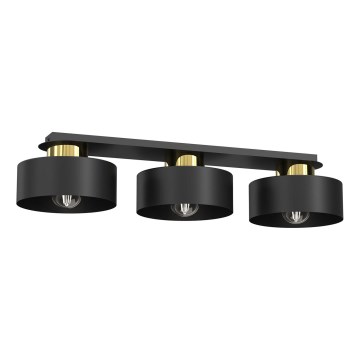 Iluminação de teto MARTI 3xE27/15W/230V preto/dourado