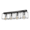 Iluminação de teto MIKA 4xE27/60W/230V 61 cm preto/cromado brilhante