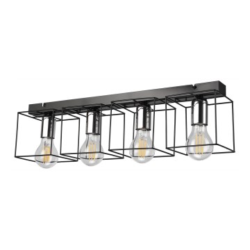 Iluminação de teto MIKA 4xE27/60W/230V 61 cm preto/cromado brilhante