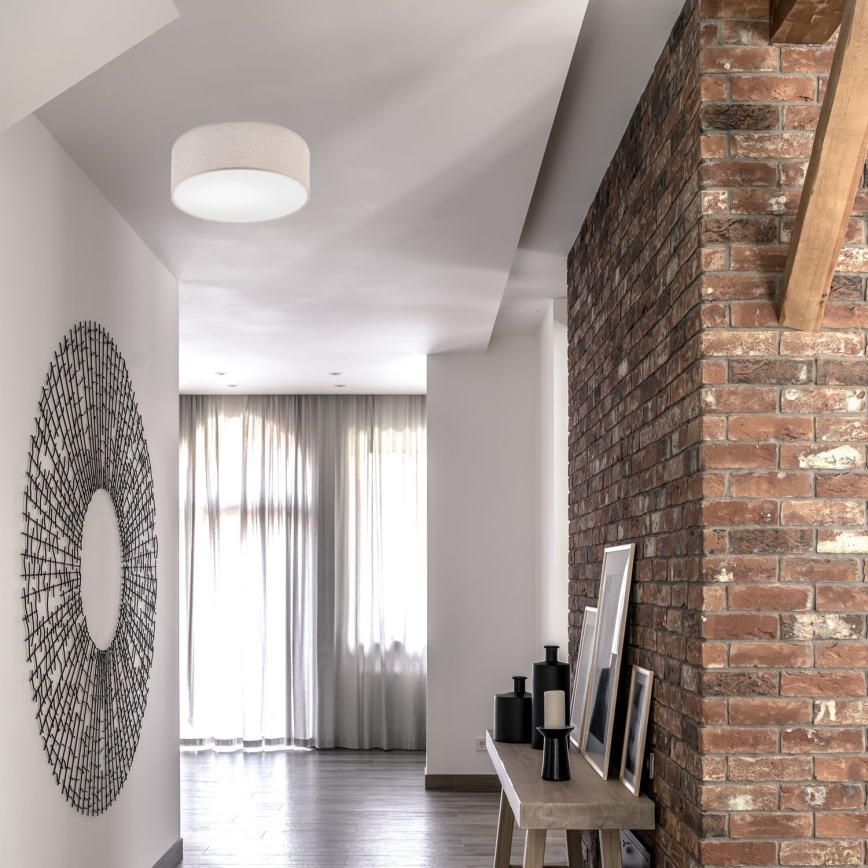 Iluminação de teto MONTE 1xE27/60W/230V diâmetro 35 cm bege