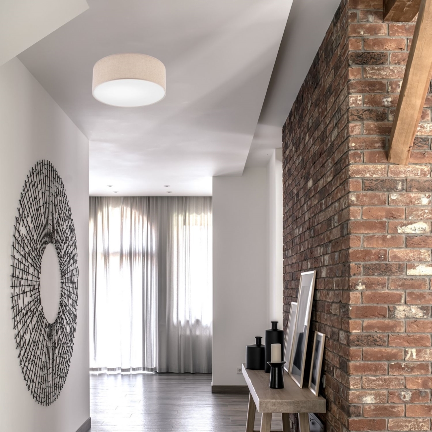 Iluminação de teto MONTE 1xE27/60W/230V diâmetro 35 cm castanho