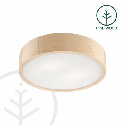 Iluminação de teto NATURAL 2xE27/60W/230V ø 37 cm pinho - FSC certificado