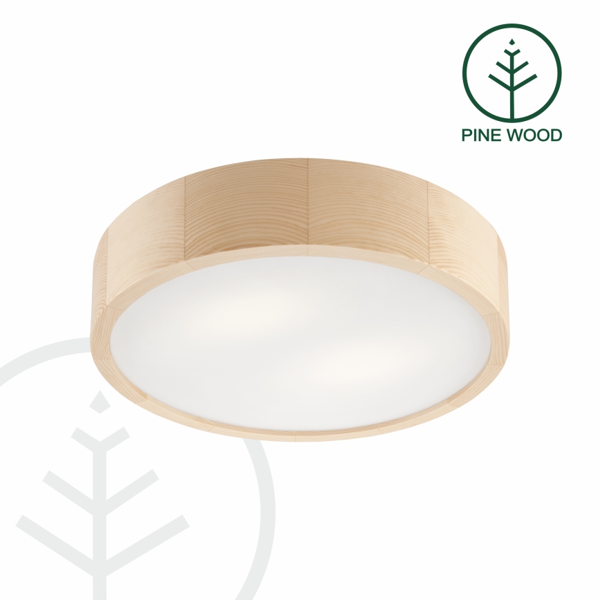 Iluminação de teto NATURAL 2xE27/60W/230V ø 37 cm pinho - FSC certificado