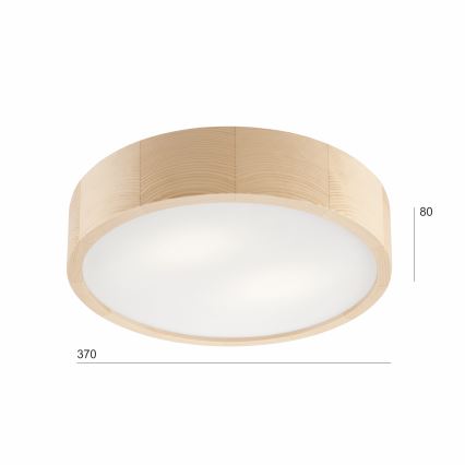 Iluminação de teto NATURAL 2xE27/60W/230V ø 37 cm pinho - FSC certificado