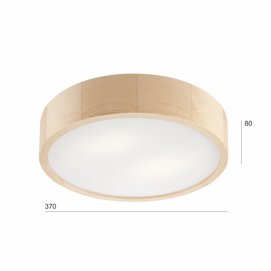 Iluminação de teto NATURAL 2xE27/60W/230V ø 37 cm pinho - FSC certificado