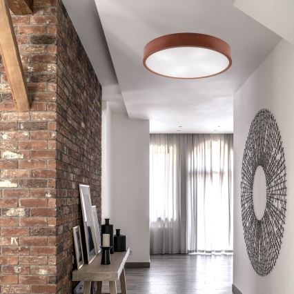 Iluminação de teto NATURAL 4xE27/60W/230V ø 57 cm pinho/castanho