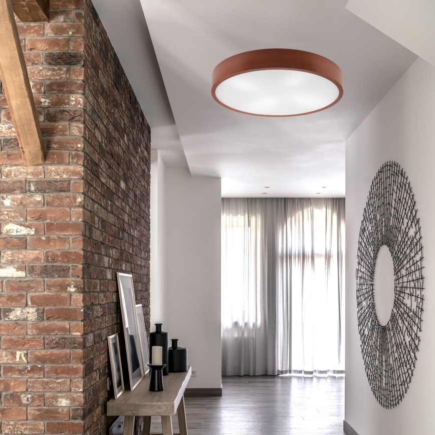 Iluminação de teto NATURAL 4xE27/60W/230V ø 57 cm pinho/castanho