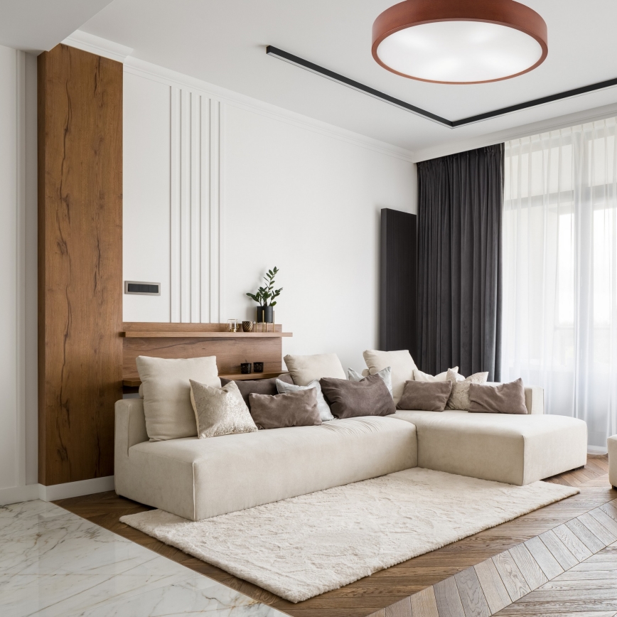 Iluminação de teto NATURAL 4xE27/60W/230V ø 57 cm pinho/castanho