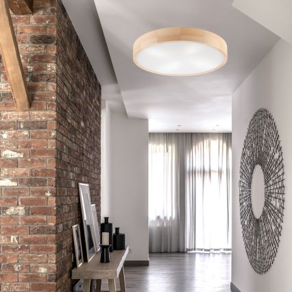 Iluminação de teto NATURAL 4xE27/60W/230V ø 57 cm pinho