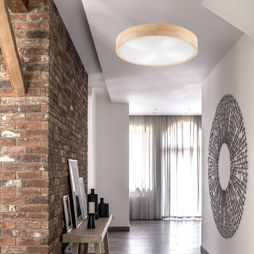 Iluminação de teto NATURAL 4xE27/60W/230V ø 57 cm pinho