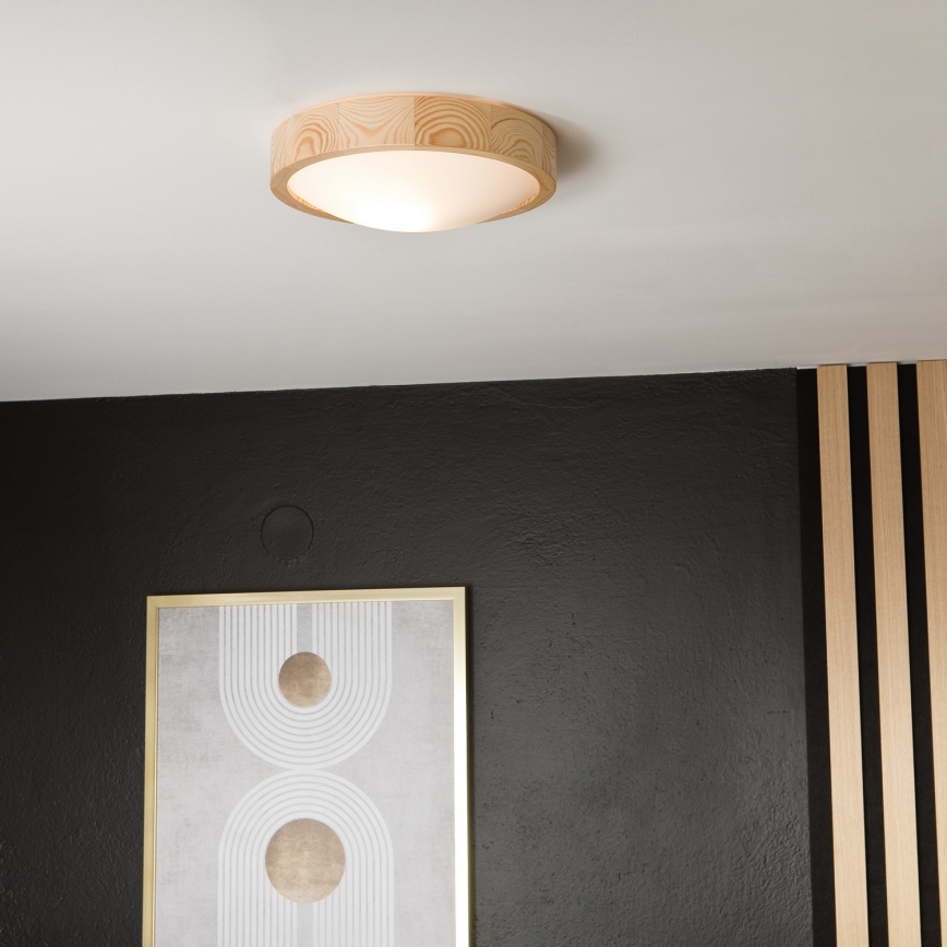 Iluminação de teto NATURAL SLIM 1xE27/60W/230V ø 27 cm pinho