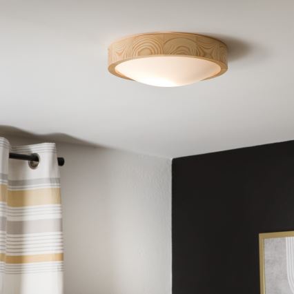 Iluminação de teto NATURAL SLIM 1xE27/60W/230V ø 27 cm pinho