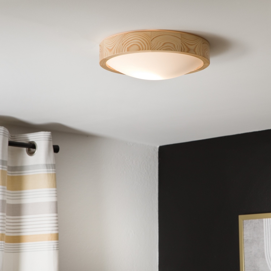 Iluminação de teto NATURAL SLIM 1xE27/60W/230V ø 27 cm pinho