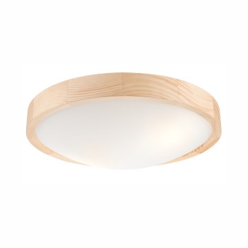 Iluminação de teto NATURAL SLIM 2xE27/60W/230V Ø 37 cm pinho