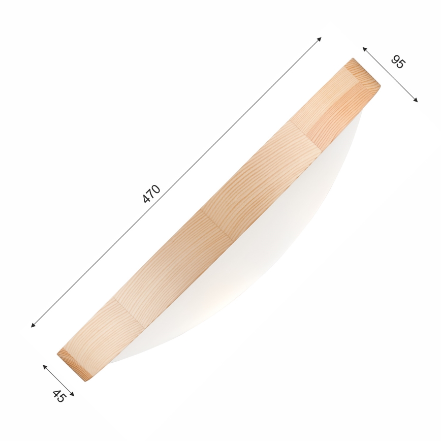 Iluminação de teto NATURAL SLIM 3xE27/60W/230V ø 47 cm pinho