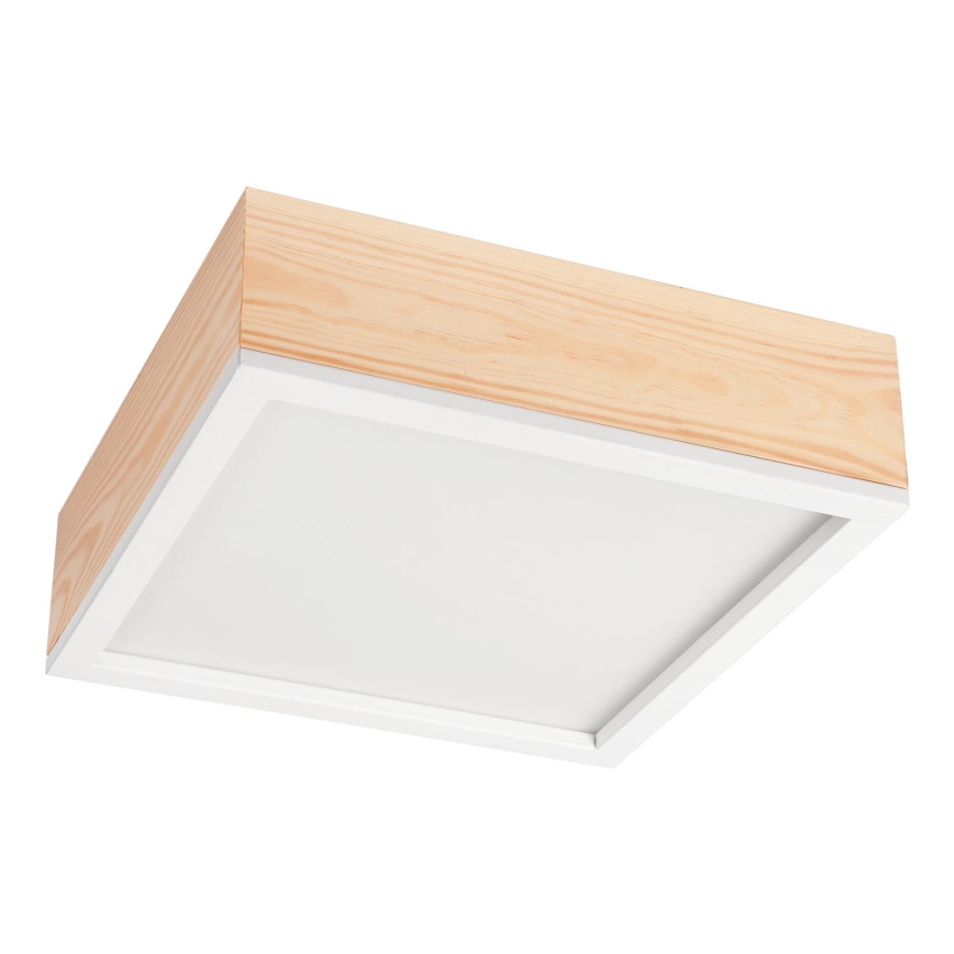 Iluminação de teto NATURAL SQUARE 2xE27/15W/230V 31x31 cm pinho/branco