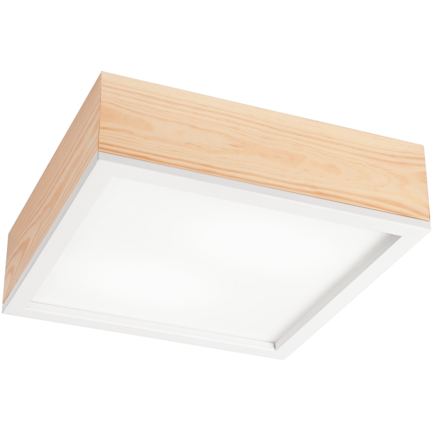 Iluminação de teto NATURAL SQUARE 2xE27/15W/230V 31x31 cm pinho/branco