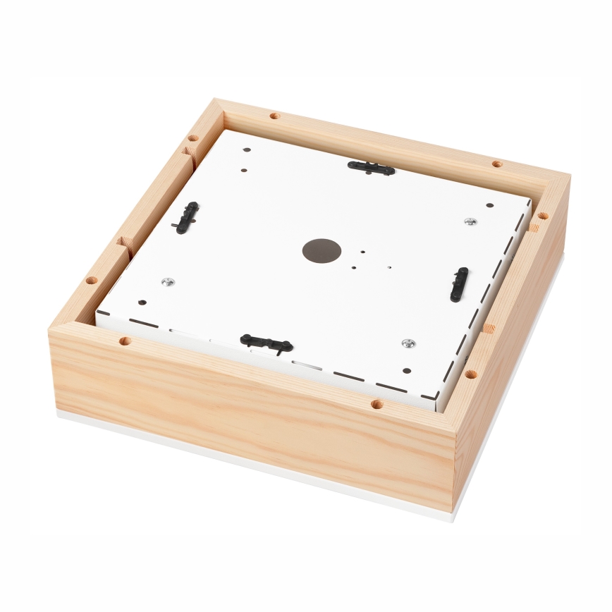 Iluminação de teto NATURAL SQUARE 2xE27/15W/230V 31x31 cm pinho/branco