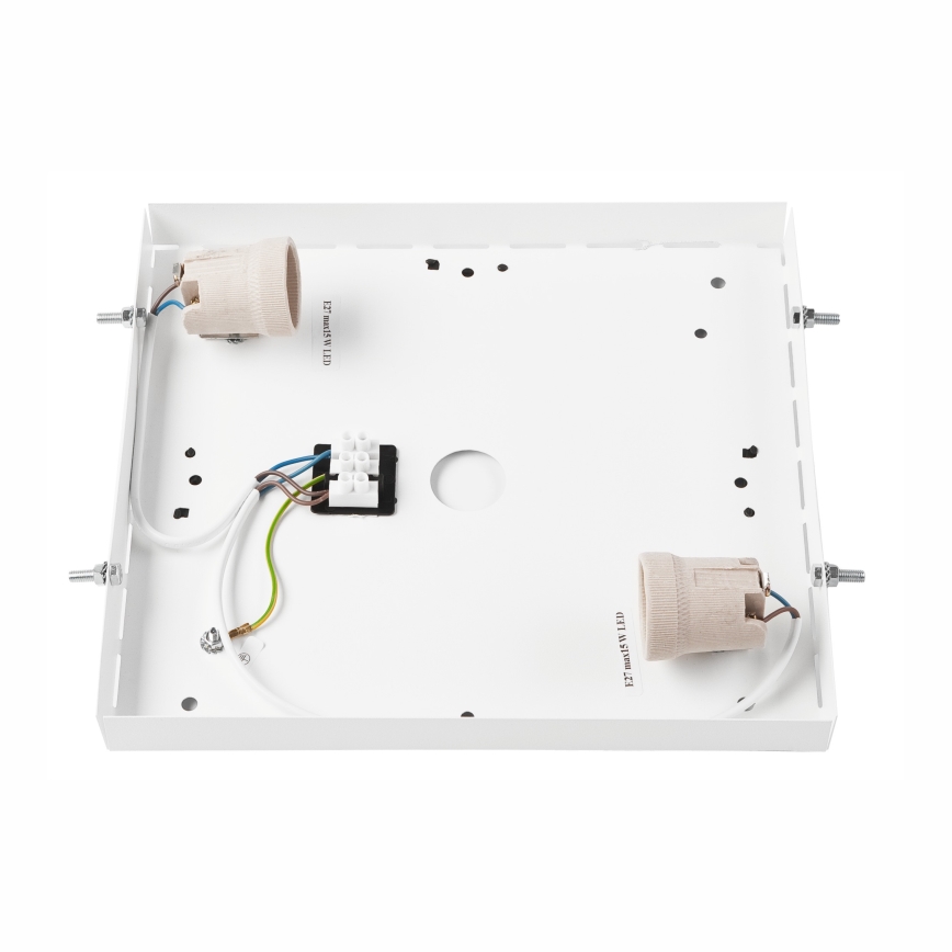 Iluminação de teto NATURAL SQUARE 2xE27/15W/230V 31x31 cm pinho/branco