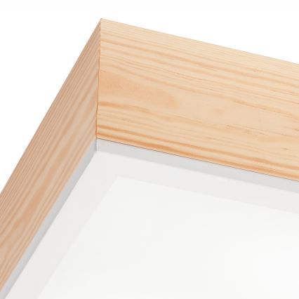 Iluminação de teto NATURAL SQUARE 2xE27/15W/230V 31x31 cm pinho/branco