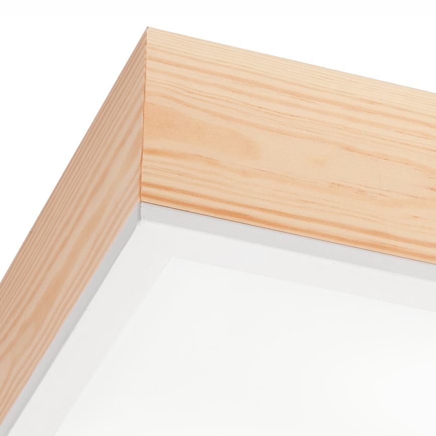 Iluminação de teto NATURAL SQUARE 2xE27/15W/230V 31x31 cm pinho/branco