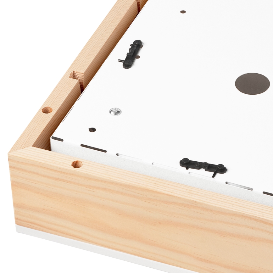 Iluminação de teto NATURAL SQUARE 2xE27/15W/230V 31x31 cm pinho/branco