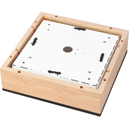Iluminação de teto NATURAL SQUARE 2xE27/15W/230V 31x31 cm pinho/preto
