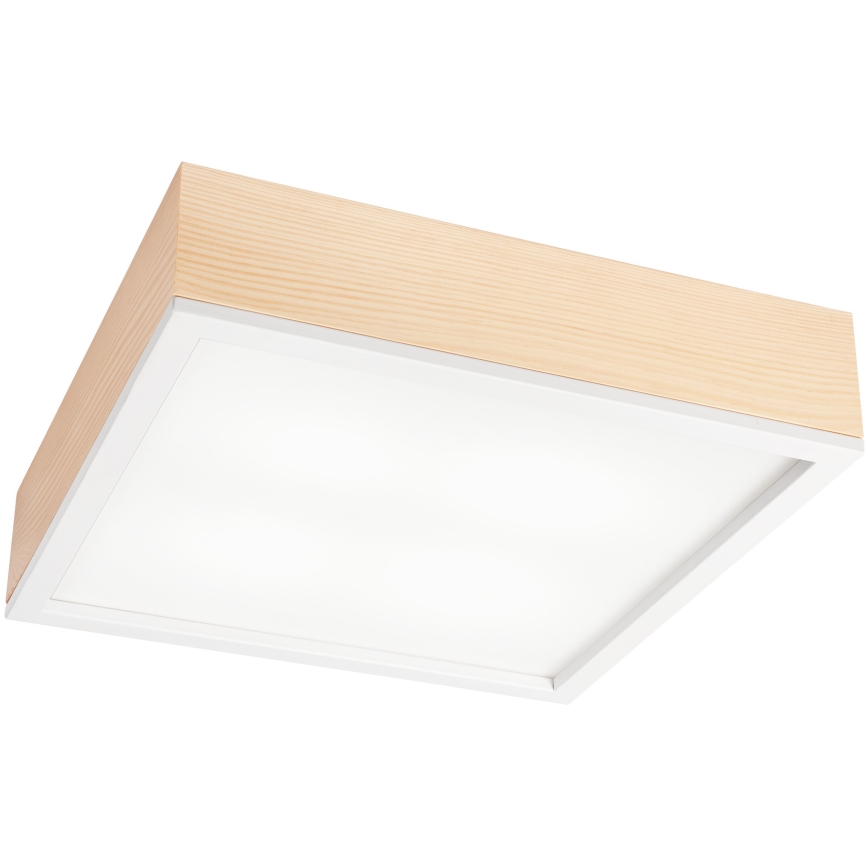 Iluminação de teto NATURAL SQUARE 4xE27/15W/230V 39x39 cm pinho/branco