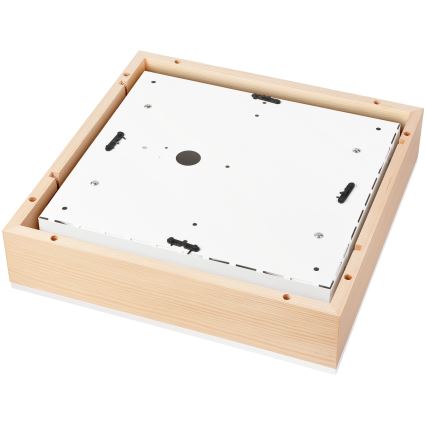 Iluminação de teto NATURAL SQUARE 4xE27/15W/230V 39x39 cm pinho/branco