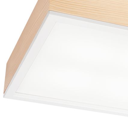Iluminação de teto NATURAL SQUARE 4xE27/15W/230V 39x39 cm pinho/branco