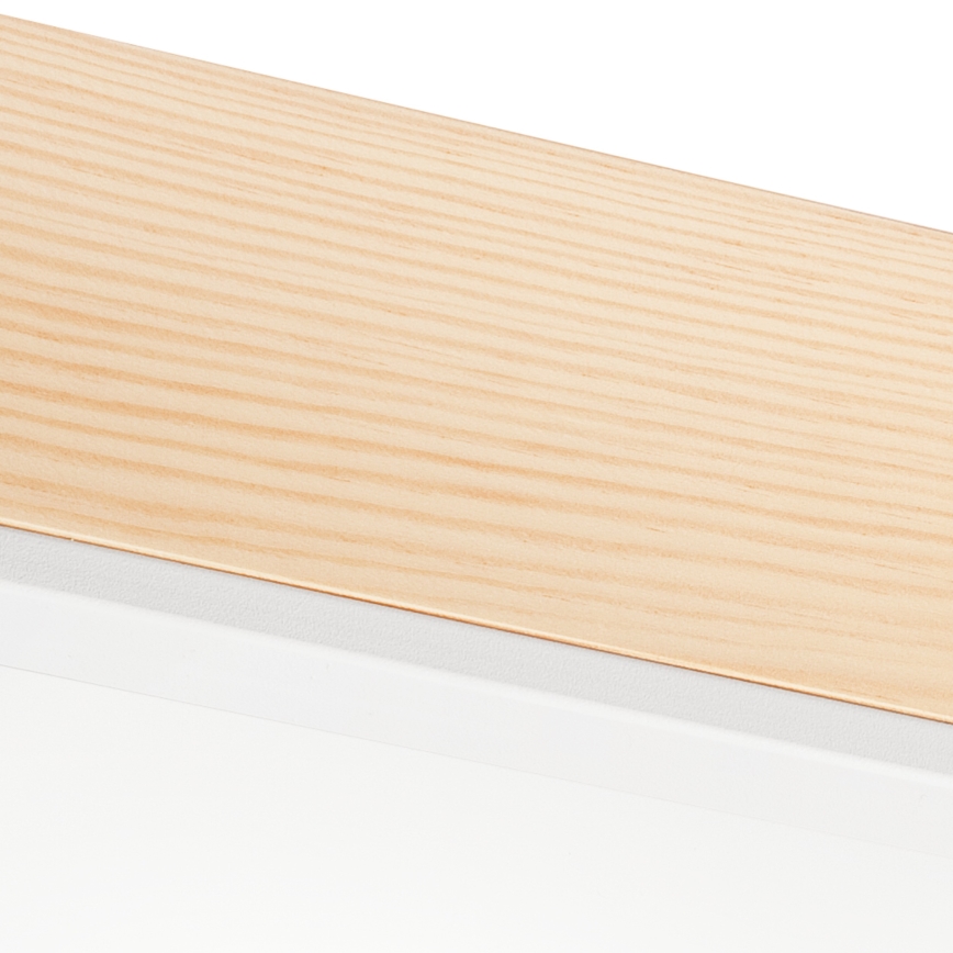 Iluminação de teto NATURAL SQUARE 4xE27/15W/230V 39x39 cm pinho/branco