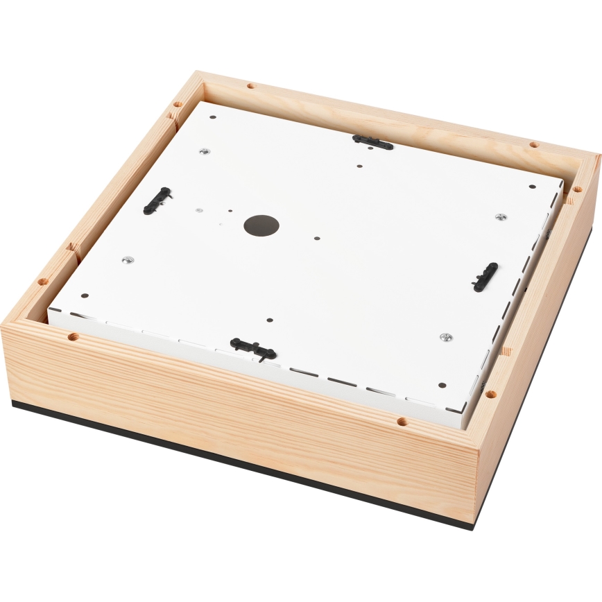 Iluminação de teto NATURAL SQUARE 4xE27/15W/230V 39x39 cm pinho/preto