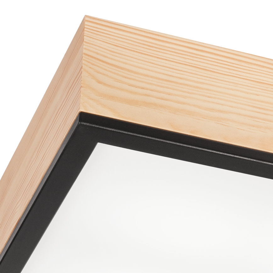 Iluminação de teto NATURAL SQUARE 4xE27/15W/230V 39x39 cm pinho/preto