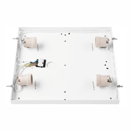 Iluminação de teto NATURAL SQUARE 4xE27/15W/230V 39x39 cm pinho/preto
