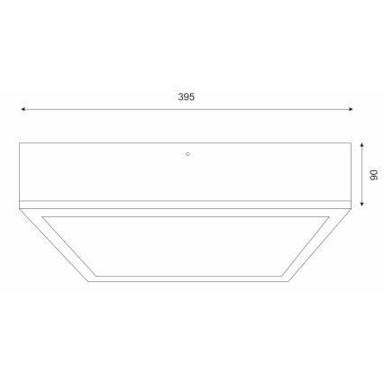 Iluminação de teto NATURAL SQUARE 4xE27/15W/230V 39x39 cm pinho/preto