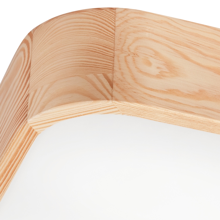 Iluminação de teto NATURAL SQUARE 4xE27/15W/230V 45x45 cm pinho