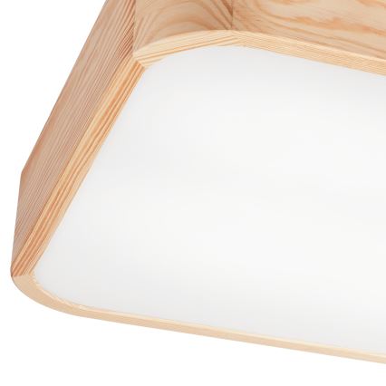 Iluminação de teto NATURAL SQUARE 4xE27/15W/230V 45x45 cm pinho