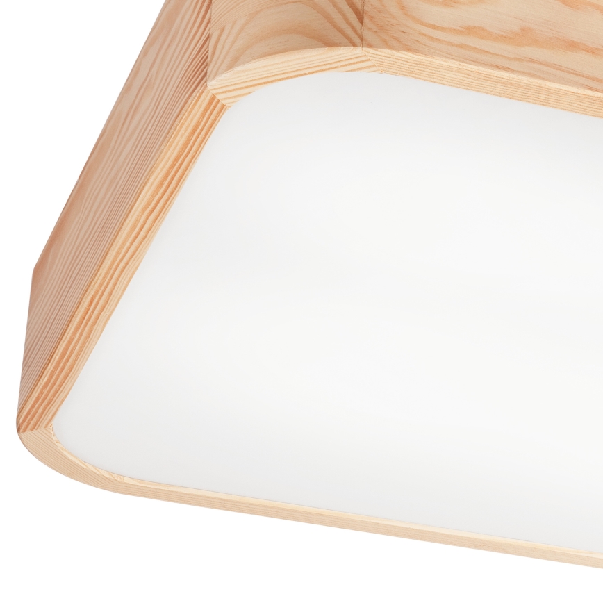 Iluminação de teto NATURAL SQUARE 4xE27/15W/230V 45x45 cm pinho