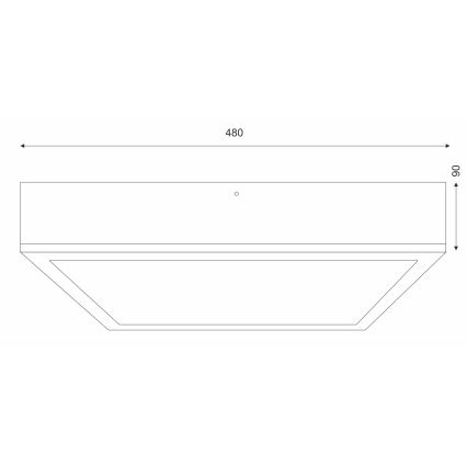 Iluminação de teto NATURAL SQUARE 4xE27/15W/230V 48x48 cm pinho/branco