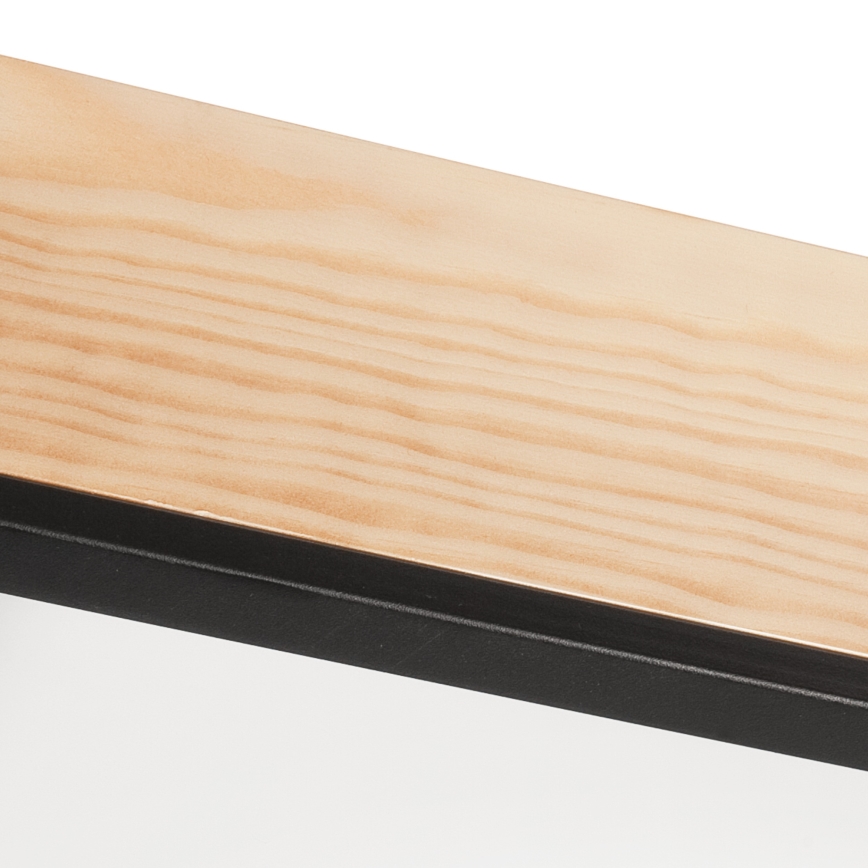 Iluminação de teto NATURAL SQUARE 4xE27/15W/230V 48x48 cm pinho/preto